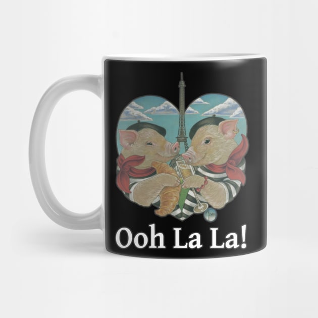 Paris Pigs - Ooh La La - Quote by Nat Ewert Art